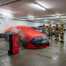 Fire Blanket Wheeled Cabinet – Red – Durable PE, Rubber Wheels – Emergency Response