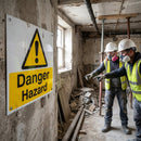 Asbestos Hazard Safety Sign – 1mm Rigid Plastic – Indoor/Outdoor Use