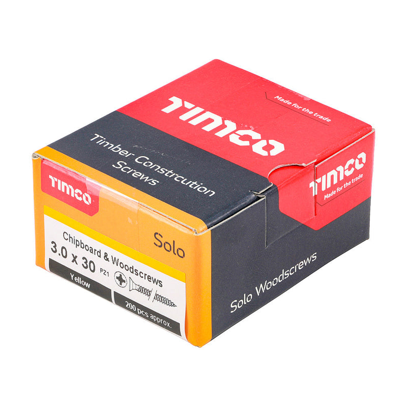 TIMCO Solo Countersunk Gold Woodscrews - 3.0 x 30