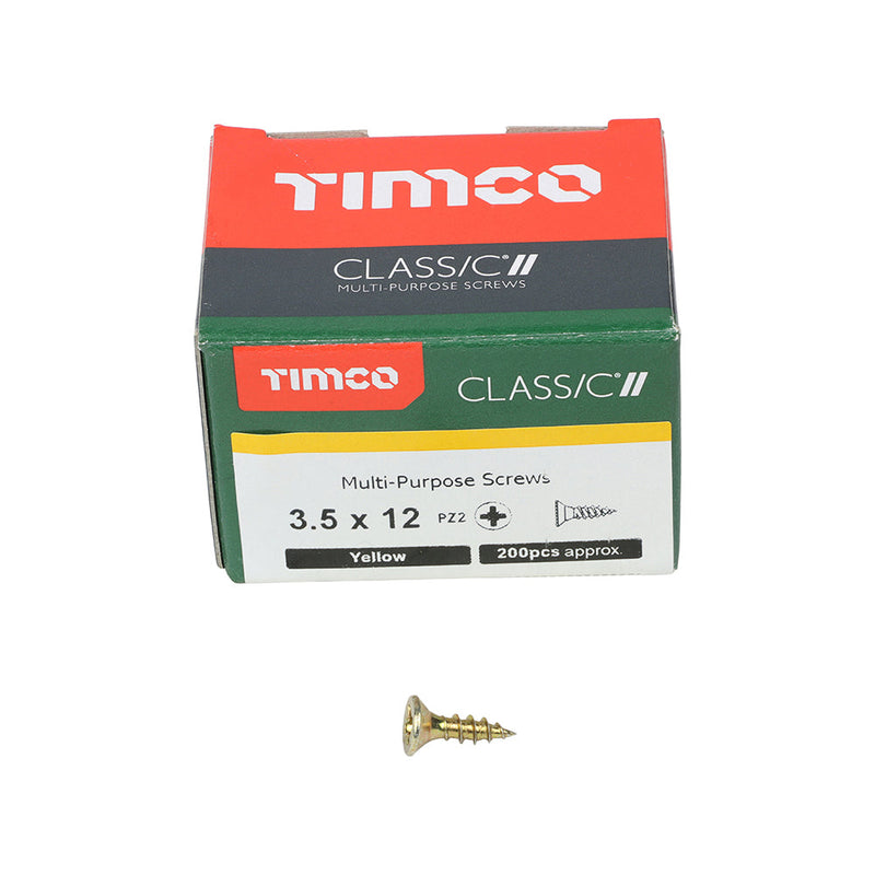 TIMCO Classic Multi-Purpose Countersunk Gold Woodscrews - 3.5 x 12