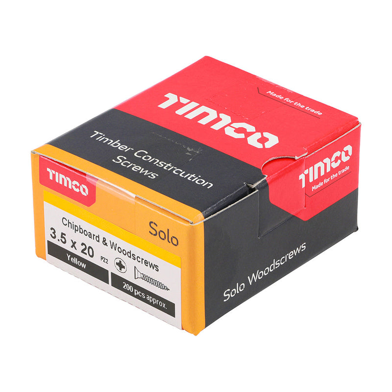 TIMCO Solo Countersunk Gold Woodscrews - 3.5 x 20