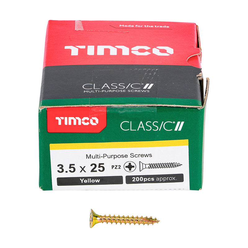 TIMCO Classic Multi-Purpose Countersunk Gold Woodscrews - 3.5 x 25