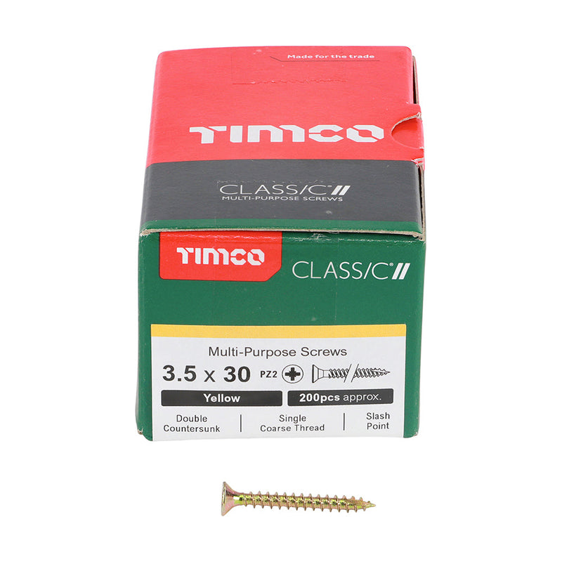 TIMCO Classic Multi-Purpose Countersunk Gold Woodscrews - 3.5 x 30