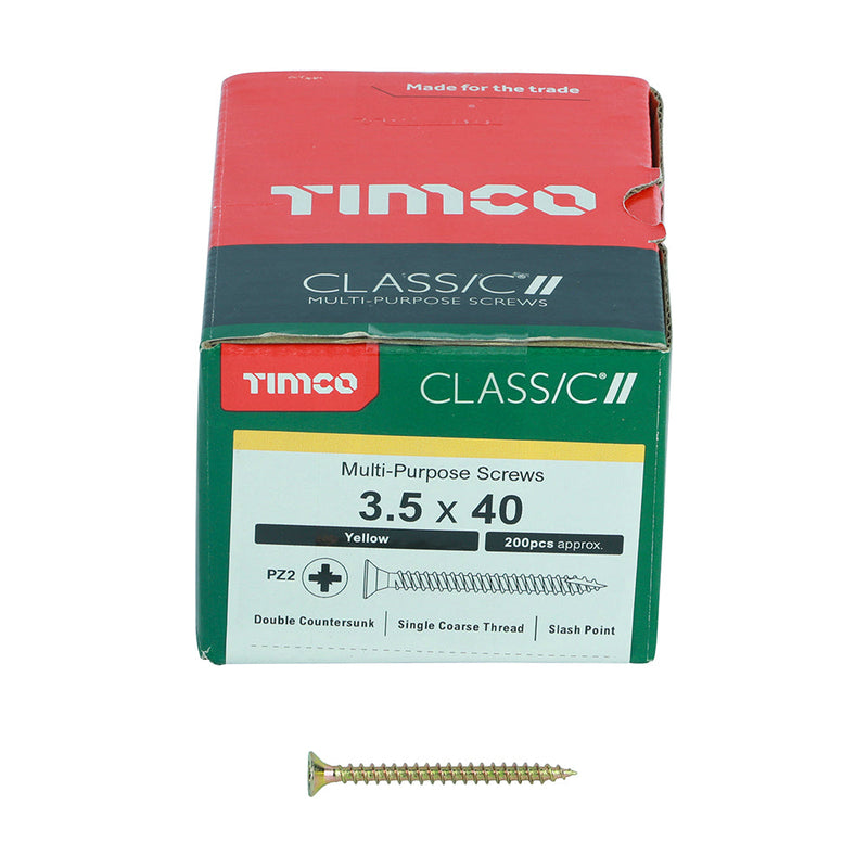 TIMCO Classic Multi-Purpose Countersunk Gold Woodscrews - 3.5 x 40
