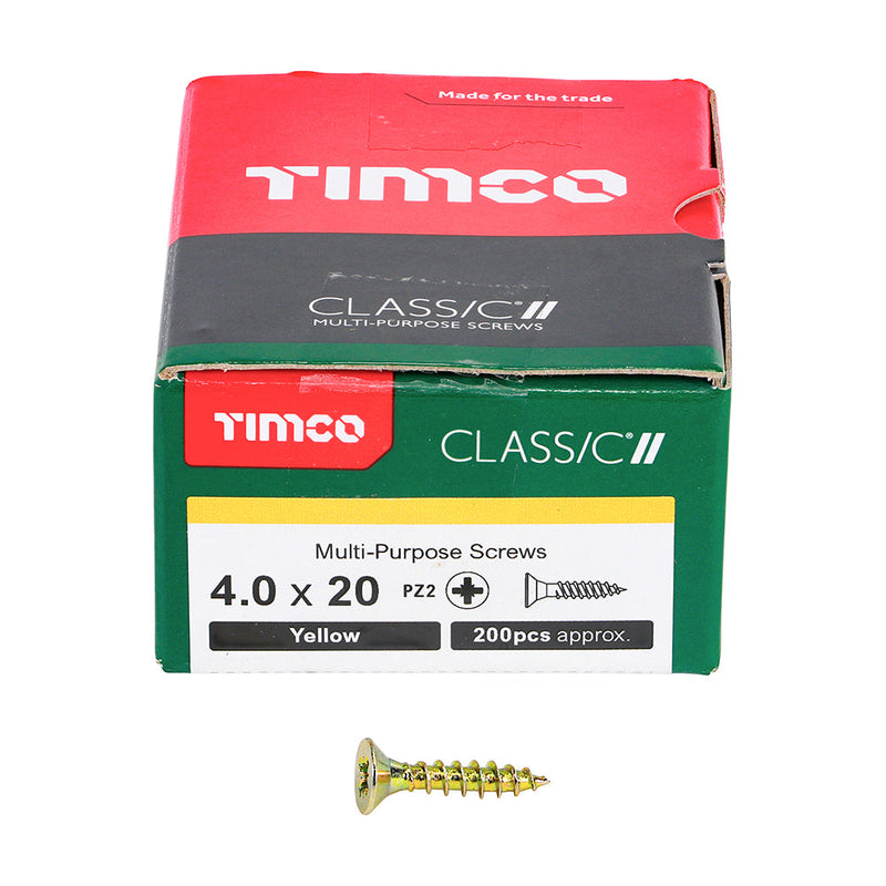 TIMCO Classic Multi-Purpose Countersunk Gold Woodscrews - 4.0 x 20