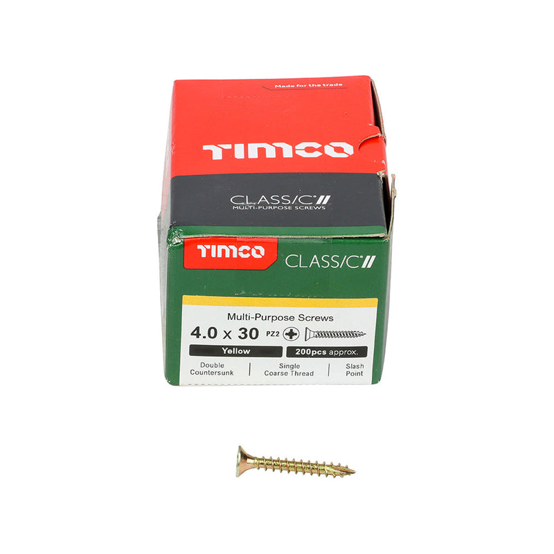 TIMCO Classic Multi-Purpose Countersunk Gold Woodscrews - 4.0 x 30
