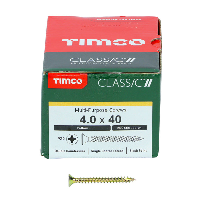 TIMCO Classic Multi-Purpose Countersunk Gold Woodscrews - 4.0 x 40