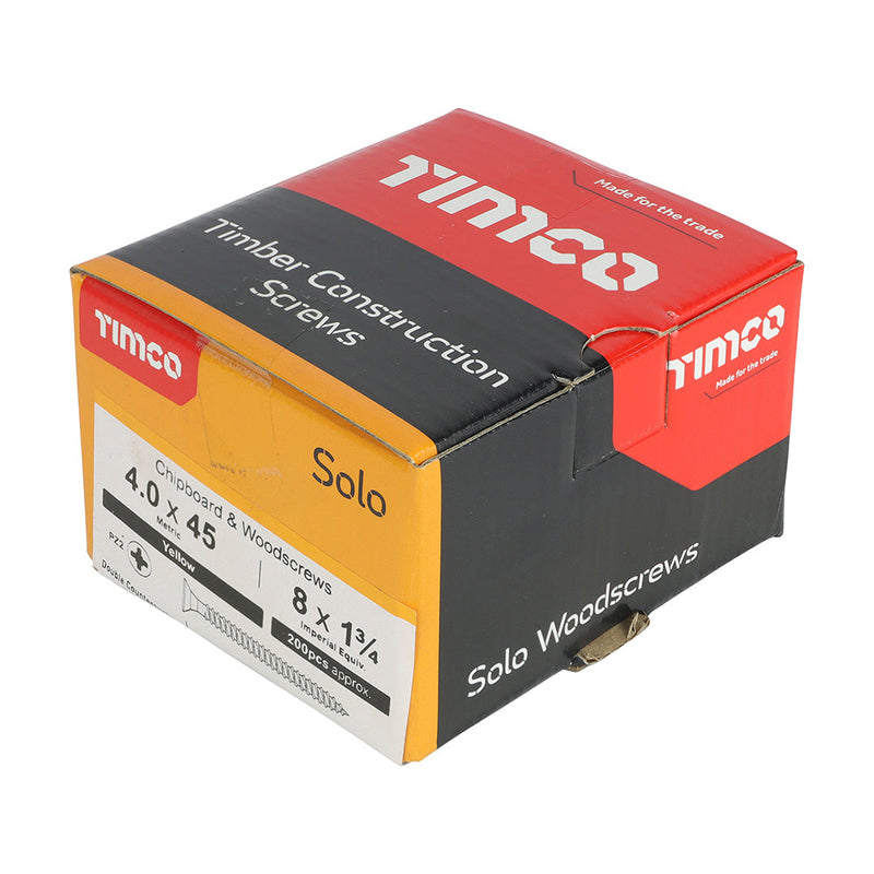 TIMCO Solo Countersunk Gold Woodscrews - 4.0 x 45