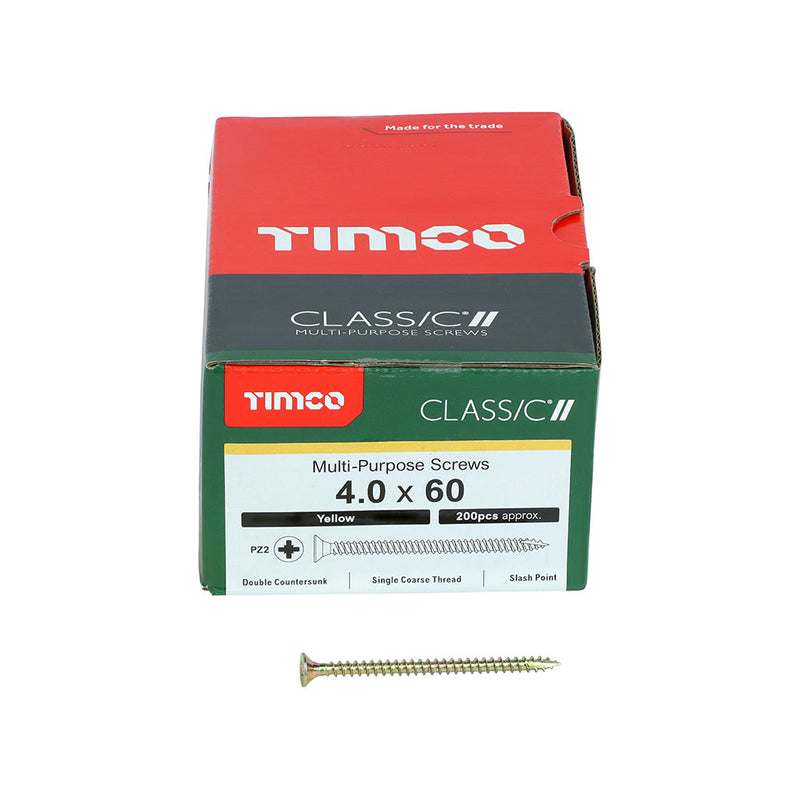TIMCO Classic Multi-Purpose Countersunk Gold Woodscrews - 4.0 x 60