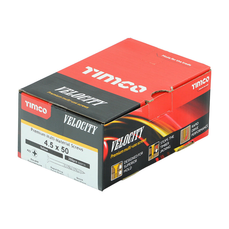 TIMCO Velocity Premium Multi-Use Countersunk Gold Woodscrews - 4.5 x 50
