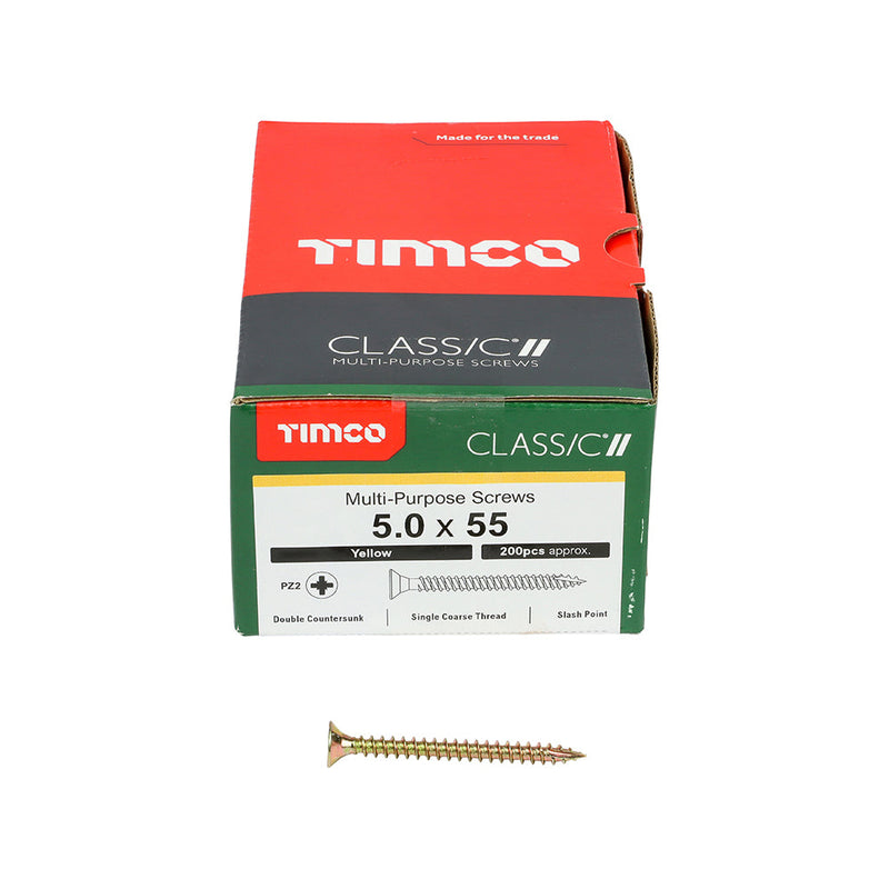 TIMCO Classic Multi-Purpose Countersunk Gold Woodscrews - 5.0 x 55