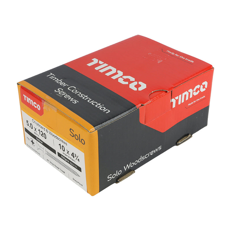 TIMCO Solo Countersunk Gold Woodscrews - 5.0 x 120