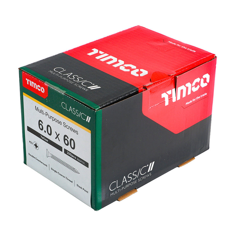 TIMCO Classic Multi-Purpose Countersunk Gold Woodscrews - 6.0 x 60