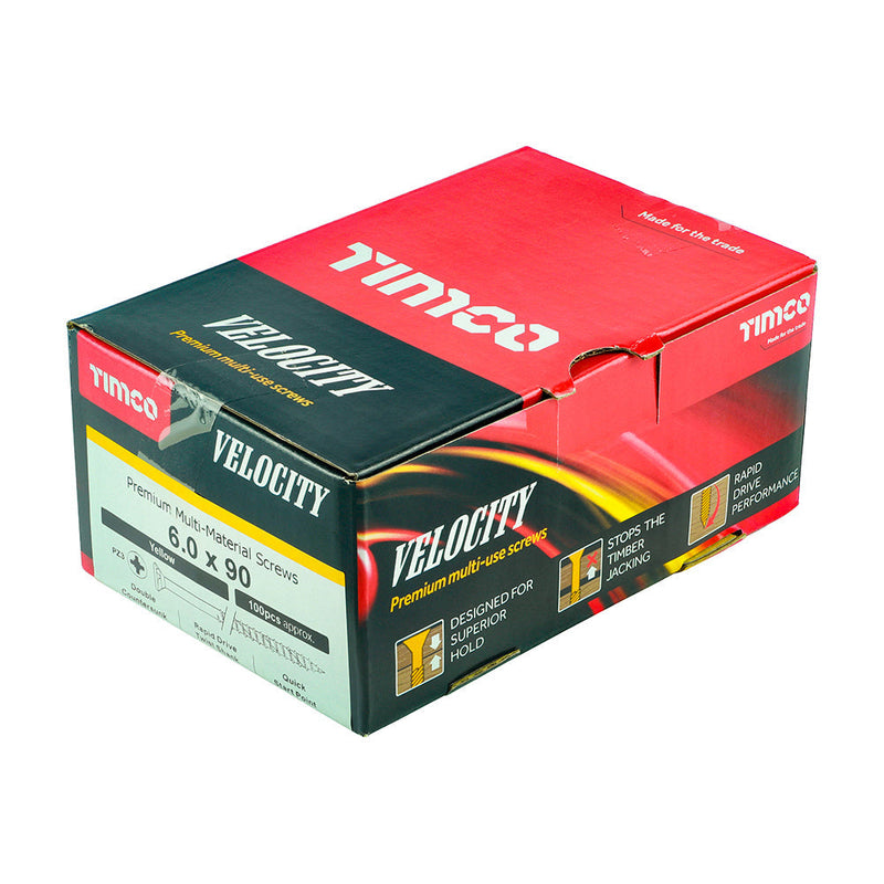 TIMCO Velocity Premium Multi-Use Countersunk Gold Woodscrews - 6.0 x 90