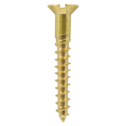 TIMCO Solid Brass Countersunk Woodscrews - 8 x 3/4