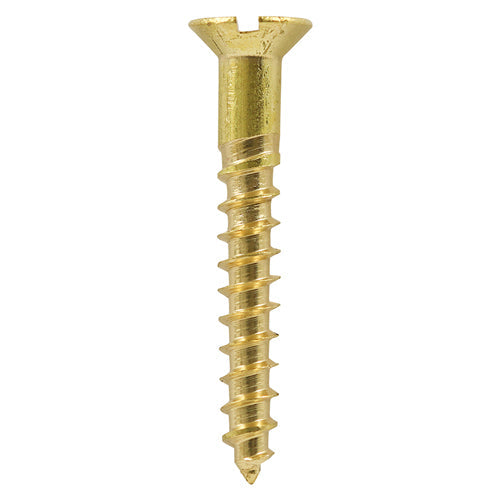 TIMCO Solid Brass Countersunk Woodscrews - 4 x 3/4