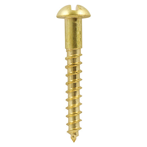 TIMCO Solid Brass Round Head Woodscrews - 8 x 3/4