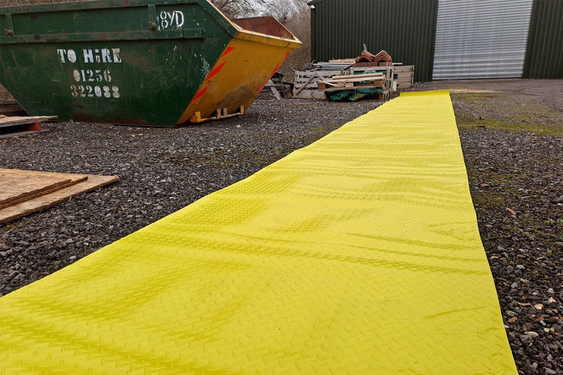 Heavy Duty Non Slip Yellow Walkway Chequer Pattern Mat 10m
