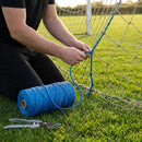 Net tie twine in black, white, and blue for outdoor sports net repair