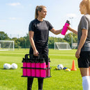 Set of 10 hygiene water bottles with non-contact nozzles and foldable carrier