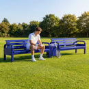 Aluminium tennis court bench in green for tournament use