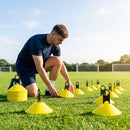 Colourful training marker cones for sports fields