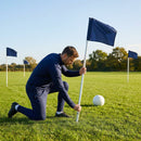 Spring-loaded football corner flags in various colours with weatherproof PVC poles