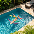 Colourful swimming pool noodles made from durable EVA foam