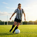 Women's striped football shirts in various colours and sizes