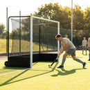 Aluminium hockey goal with HDPE net, 12ft x 7ft, for tournament use