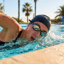 Training swimming goggles for adults with mirrored lenses