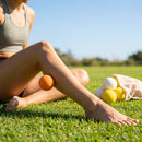 Solid rubber massage ball in various colours for muscle relief