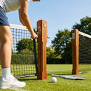 Wooden Tennis Posts with Brass Winder in Wimbledon Style