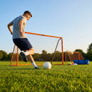 Folding football goal with aluminium frame and high-impact net