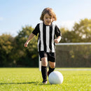 Junior football shirt in black and white stripes, sportswear