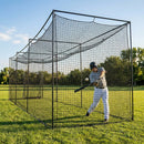 Black baseball batting cage nets made from HDPP twine for indoor and outdoor use
