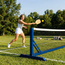 Freestanding aluminium pickleball posts with wheels