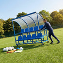 Aluminium sports team shelter with two tiers for sports facilities