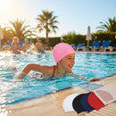 Kids' silicone swimming caps in a variety of colours for pool use