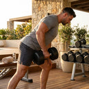Urethane dumbbells with steel core, ideal for gyms