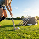 Hockey stick and ball set with fibreglass reinforcement for clubs and schools