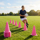 Rugby training marker cones in vibrant colours