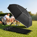 150cm black tennis umbrella with fibreglass frame and EVA handle