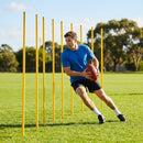 Aussie Rules Slalom Poles in fluorescent yellow for training