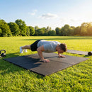 Rubber gym flooring mats, 50cm x 50cm, recycled rubber