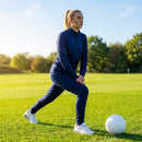 Polyester Women's Tracksuit Set in Black or Navy Blue with full zip jacket and tapered bottoms