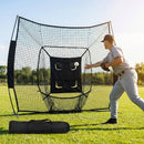 Baseball backstop net in use during outdoor practice