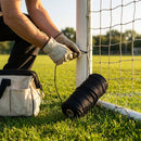 Net tie twine in black, white, and blue for outdoor sports net repair