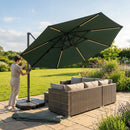 Cantilever garden parasol with 3m UV30+ canopy and steel frame