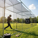 Black baseball batting cage nets made from HDPP twine for indoor and outdoor use